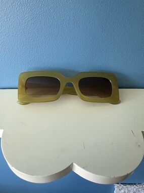Olive Rectangular Women's Sunglasses